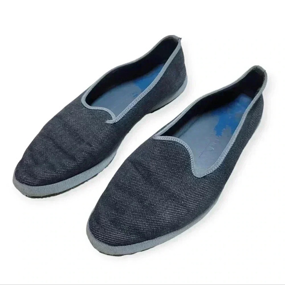 Weekend Max Mara Navy Blue Ballet Flats Denim Size 36 6 - Picture 1 of 10